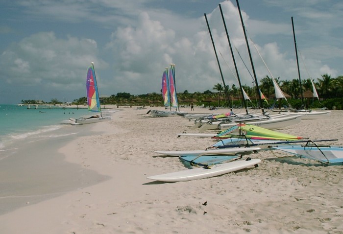 Sailboats on the beach